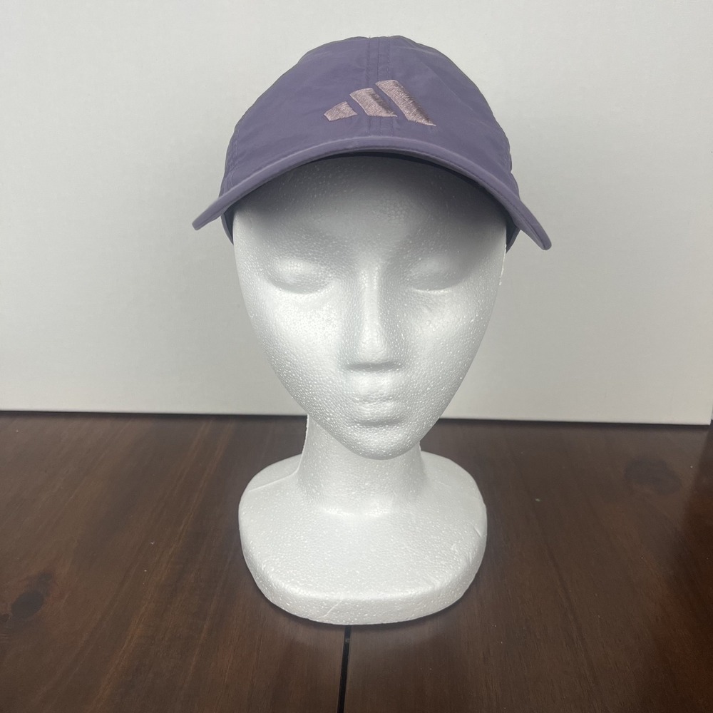 Adidas Aeroready Hat Cap Purple Nylon Running Adjustable Strap Rose Gold Logo